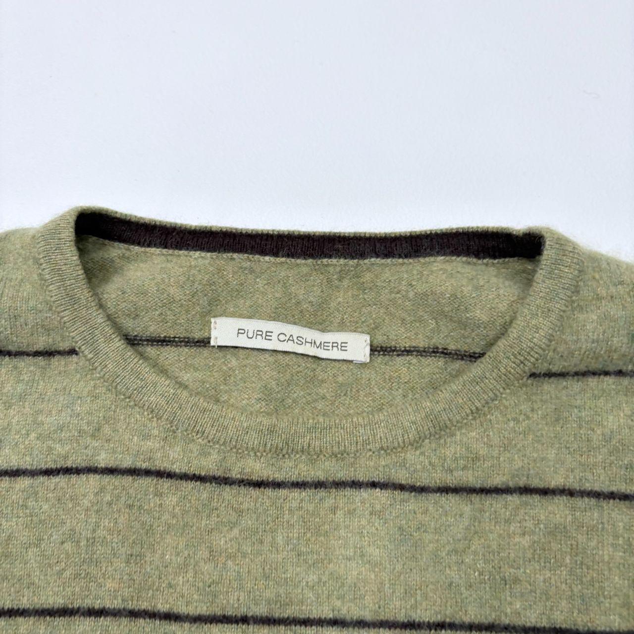 Green cashmere striped jumper