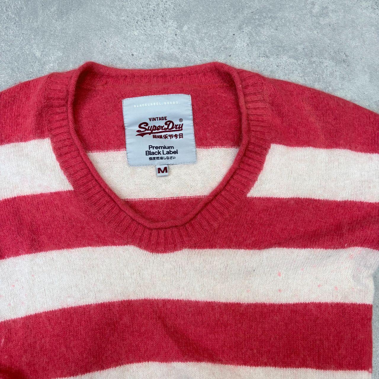 Fluffy anogora knit off the shoulder striped jumper