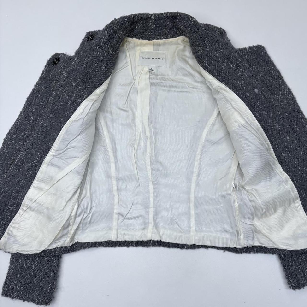 Grey asymmetric preppy work blazer jacket