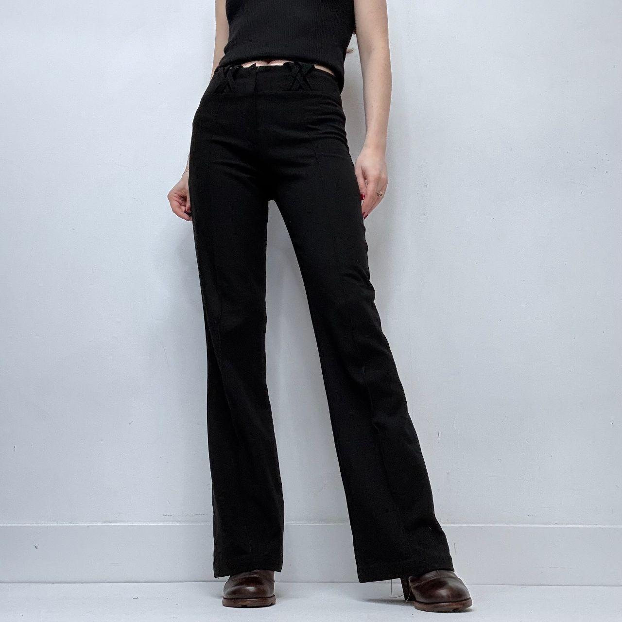 Flared black suit trousers