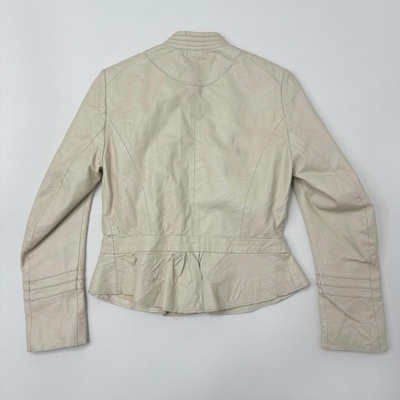 Cream pleated gathered jacket