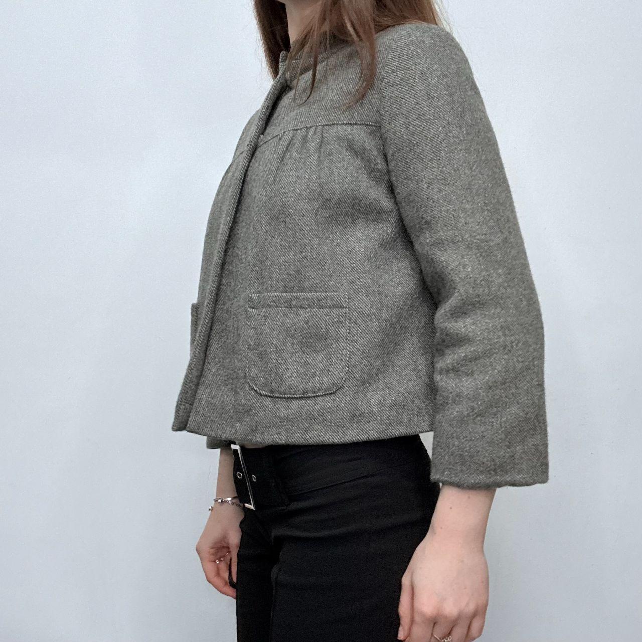 Grey flared cropped pea coat
