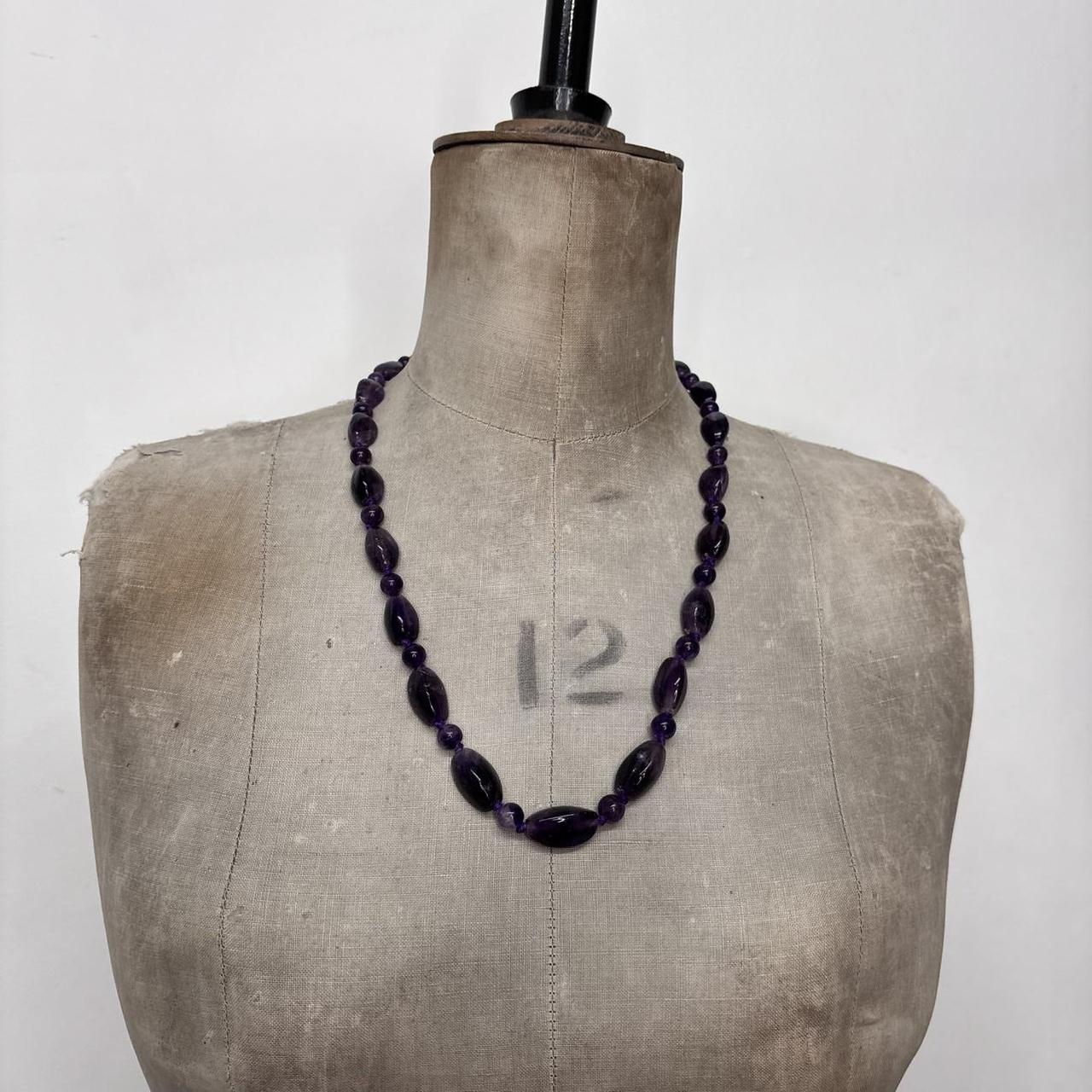 Amythest crystal gem necklace