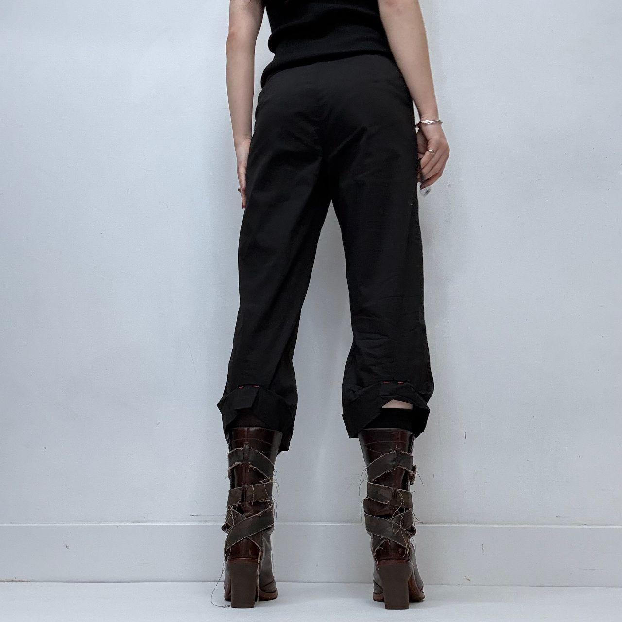 Black cropped structured capri pants