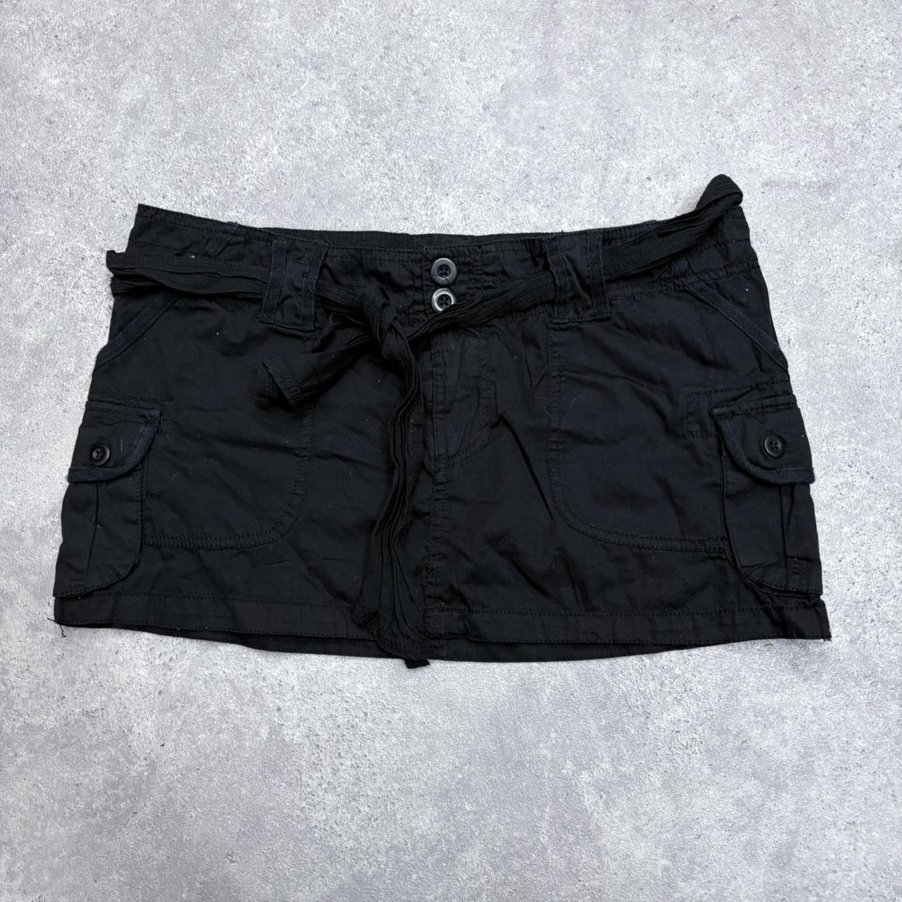 Black mini cargo skirt