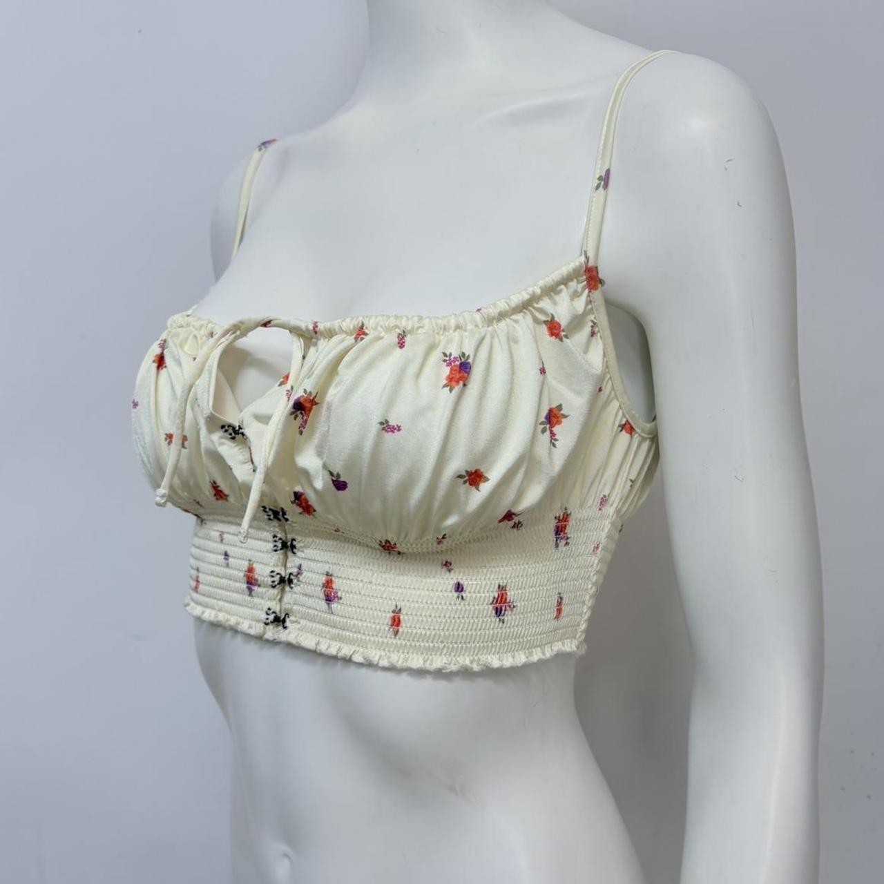 Floral satin corset top