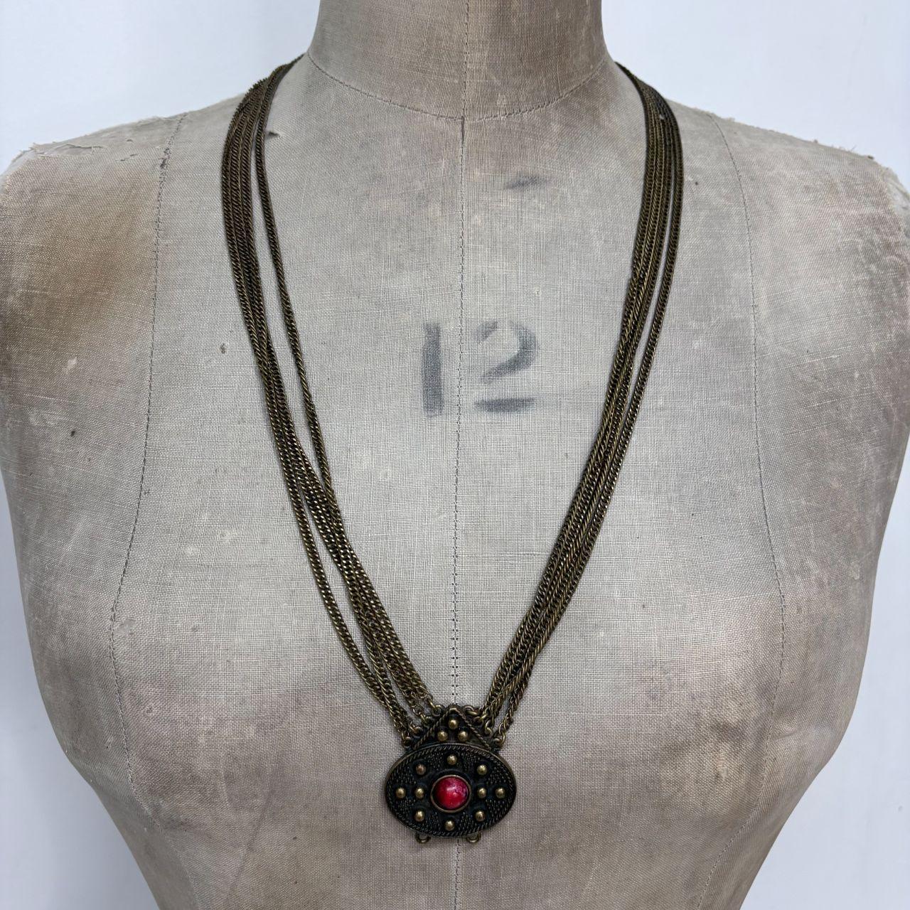Long layered chain boho pearl necklace