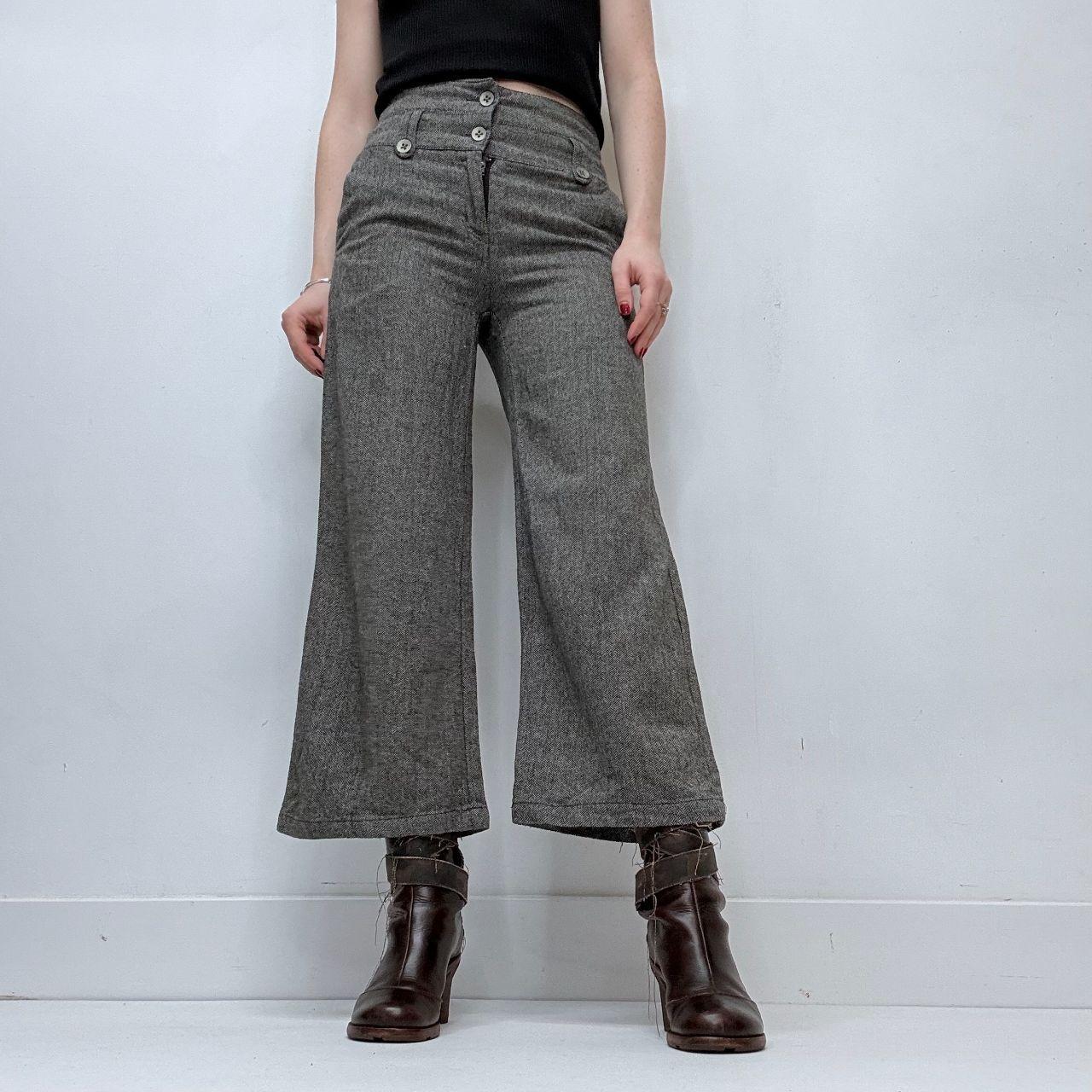 Flared cropped suit pants