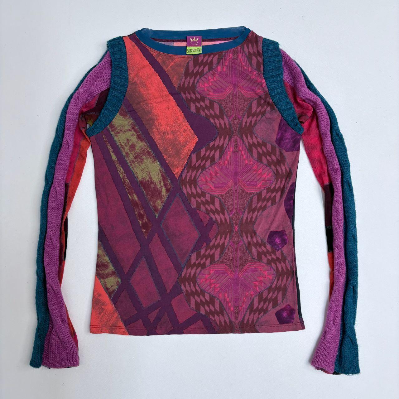 Graphic mohair Save The Queen jumper