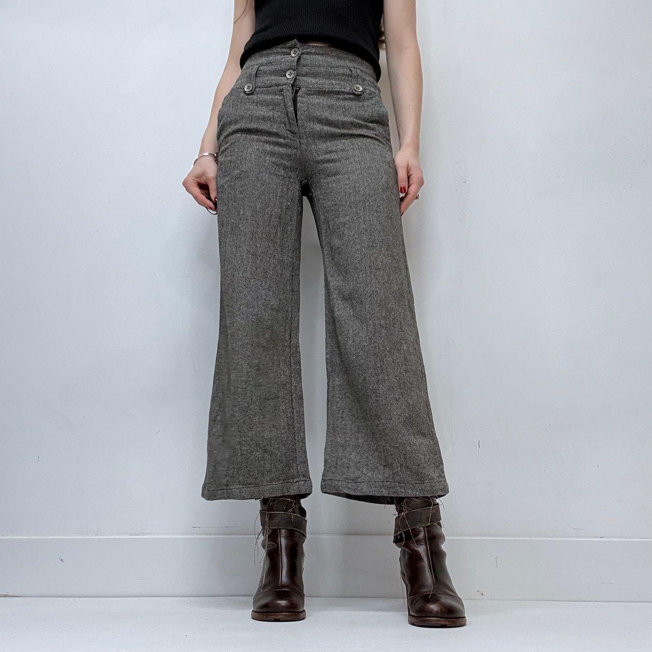 Flared cropped suit pants