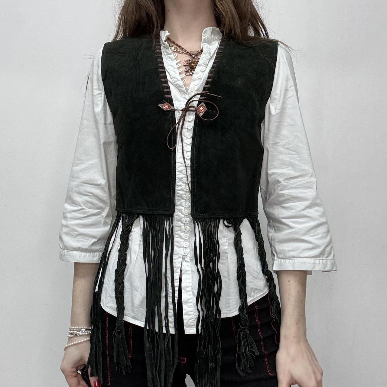 Suede tassel boho waistcoat