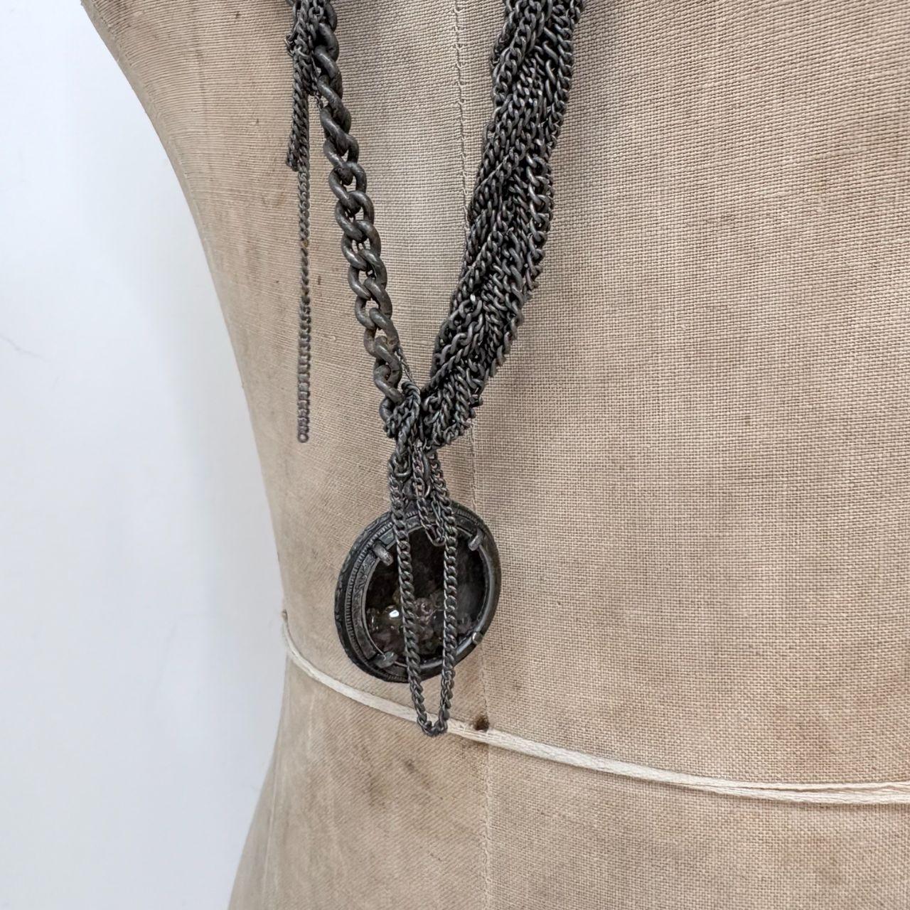 Allsaints grunge layered long chain necklace
