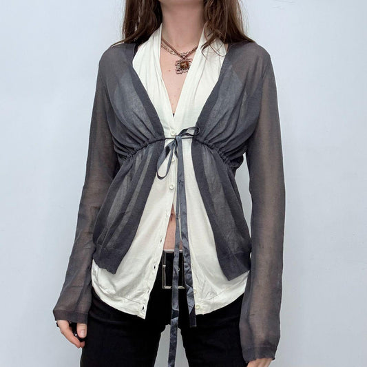 Layered slouchy sheer cardigan