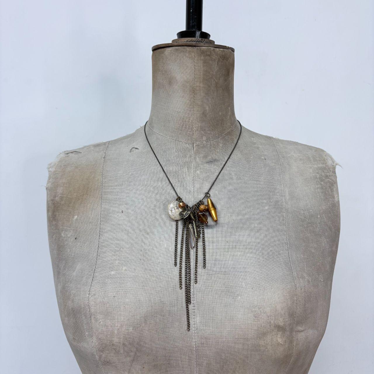 Boho hanging bead necklace