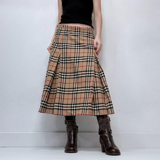 Burberry nova checked pleated skirt