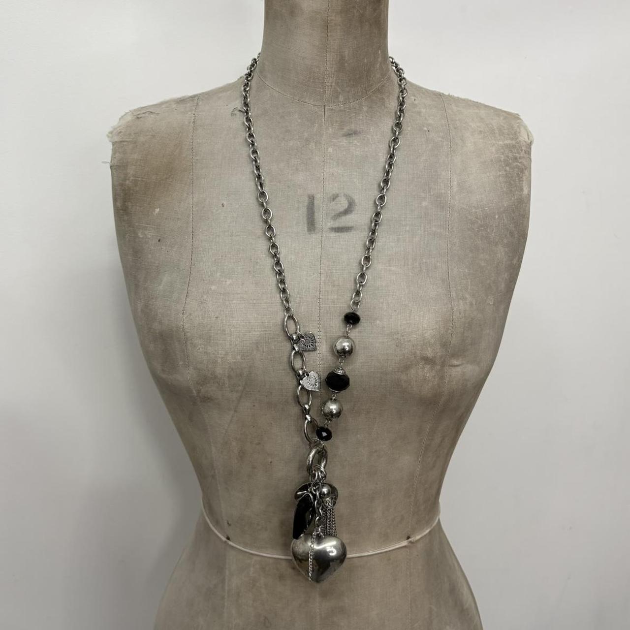 Silver metal heart necklace