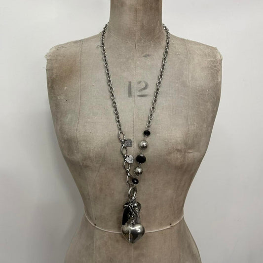 Silver metal heart necklace