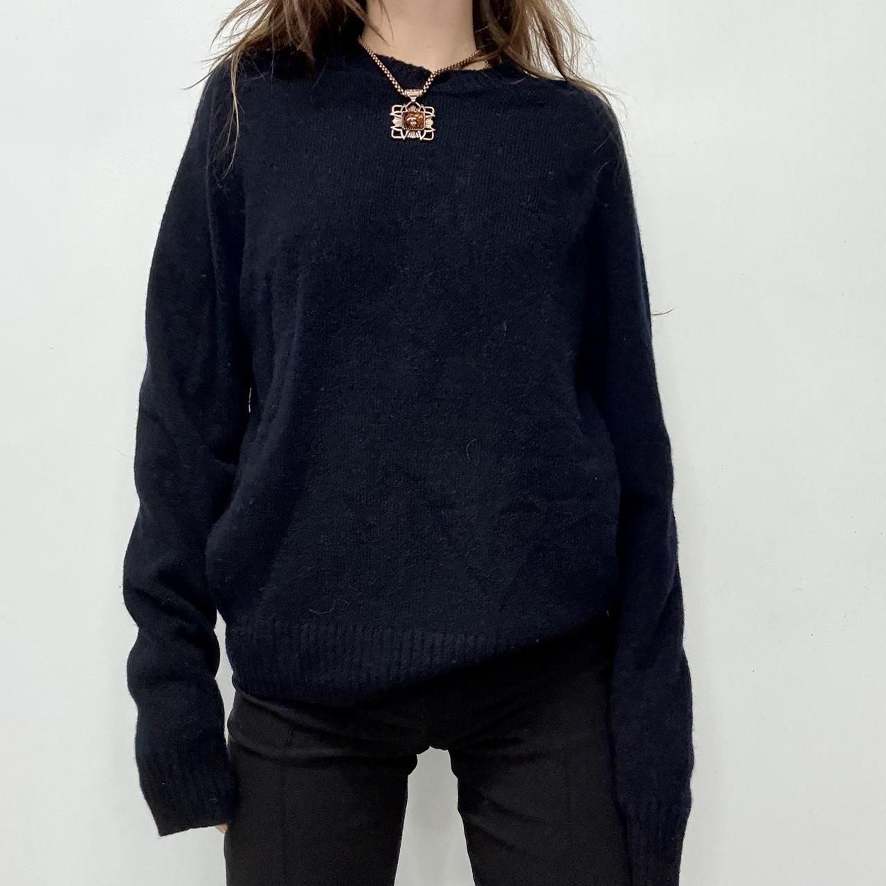 Navy blue wool jumper