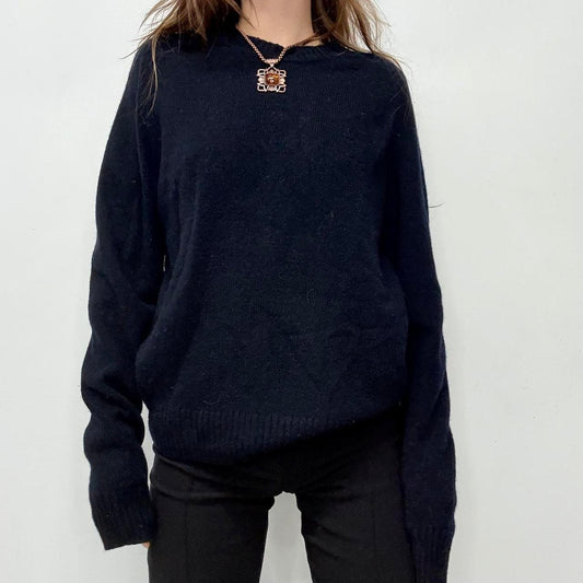 Navy blue wool jumper