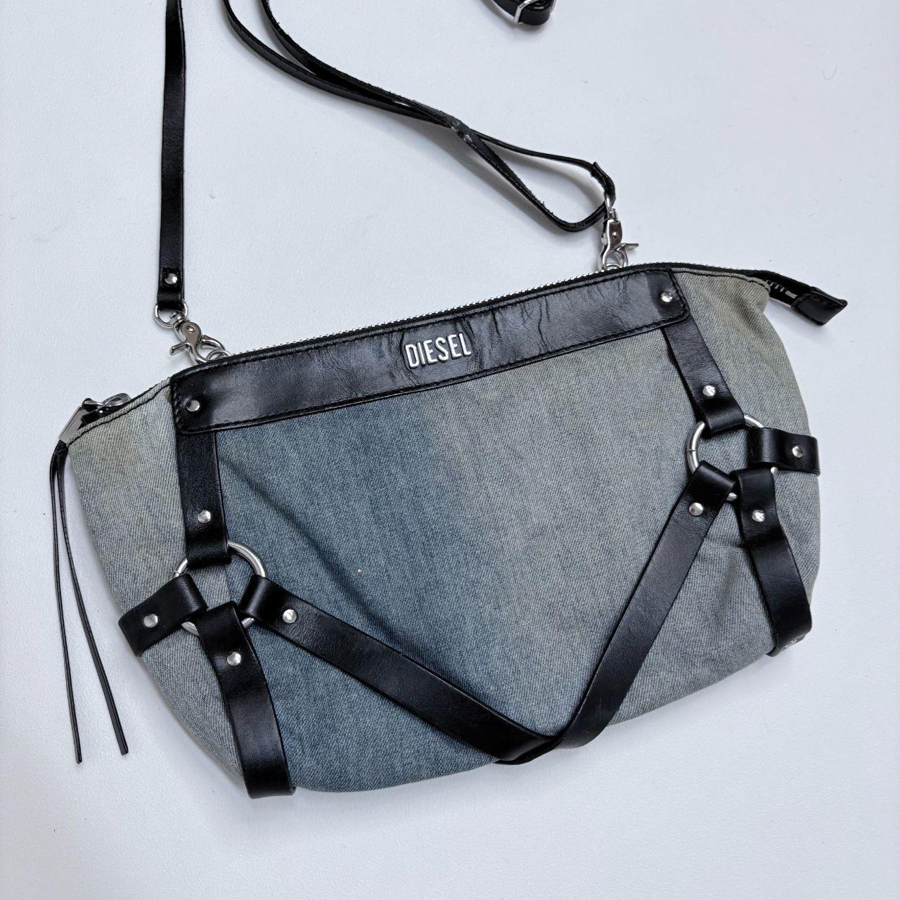 Denim Diesel black studded harness bag