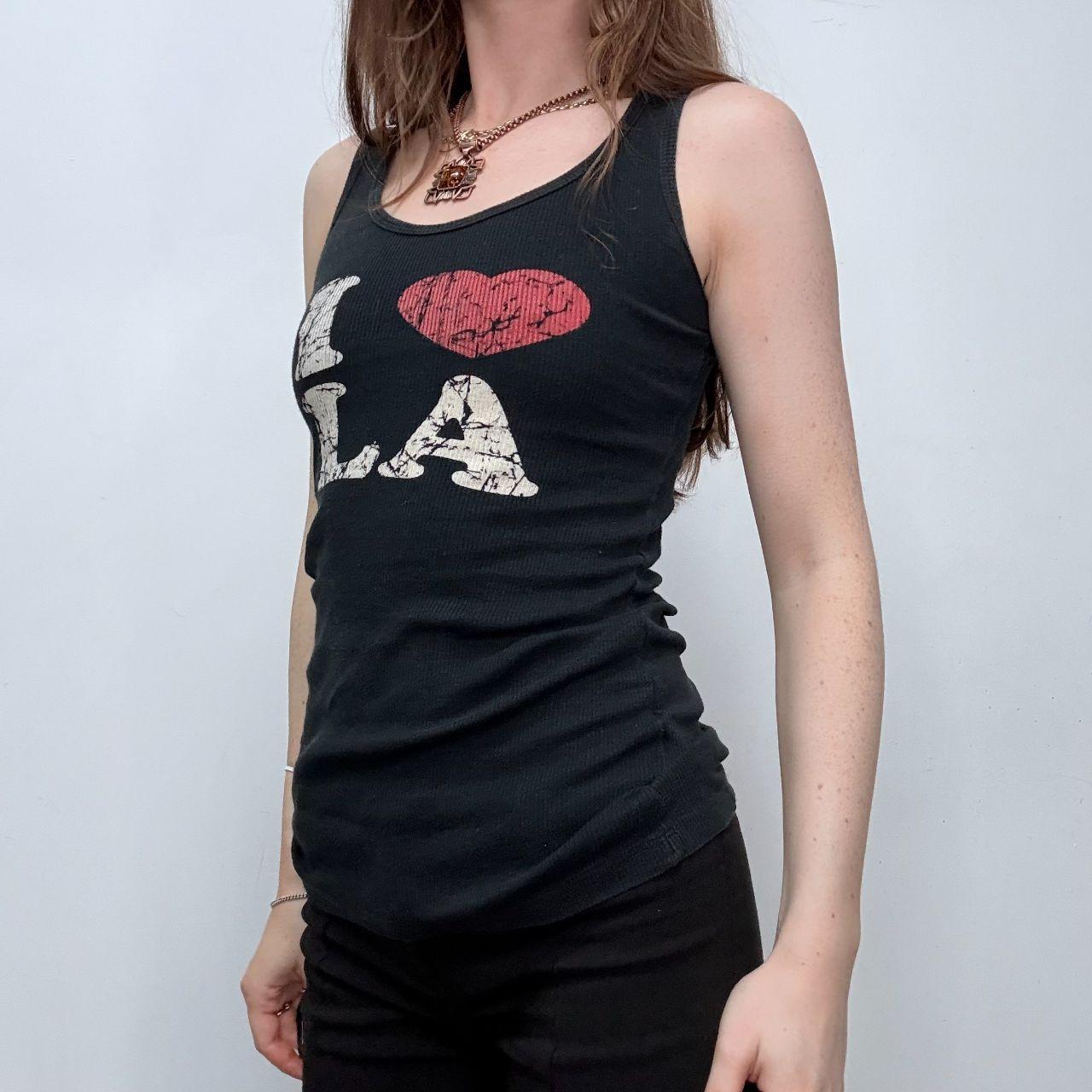 Graphic printed ribbed vest