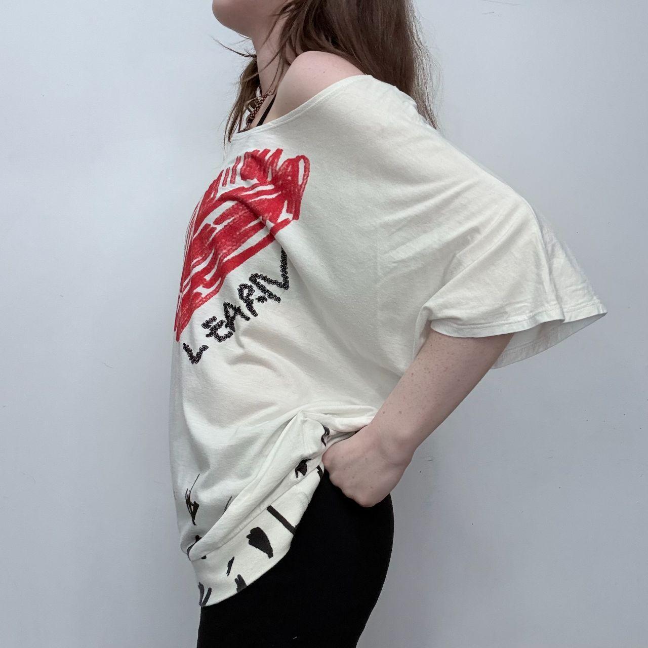 Graphic slouchy wide neck t-shirt