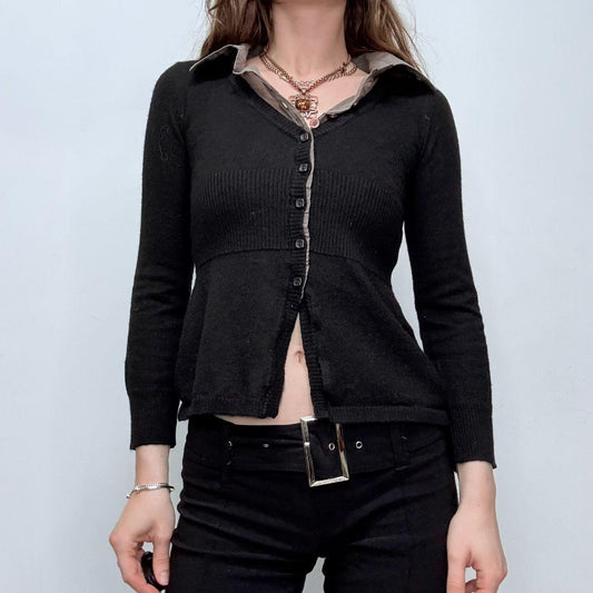 Knitted ribbed shirt cardigan