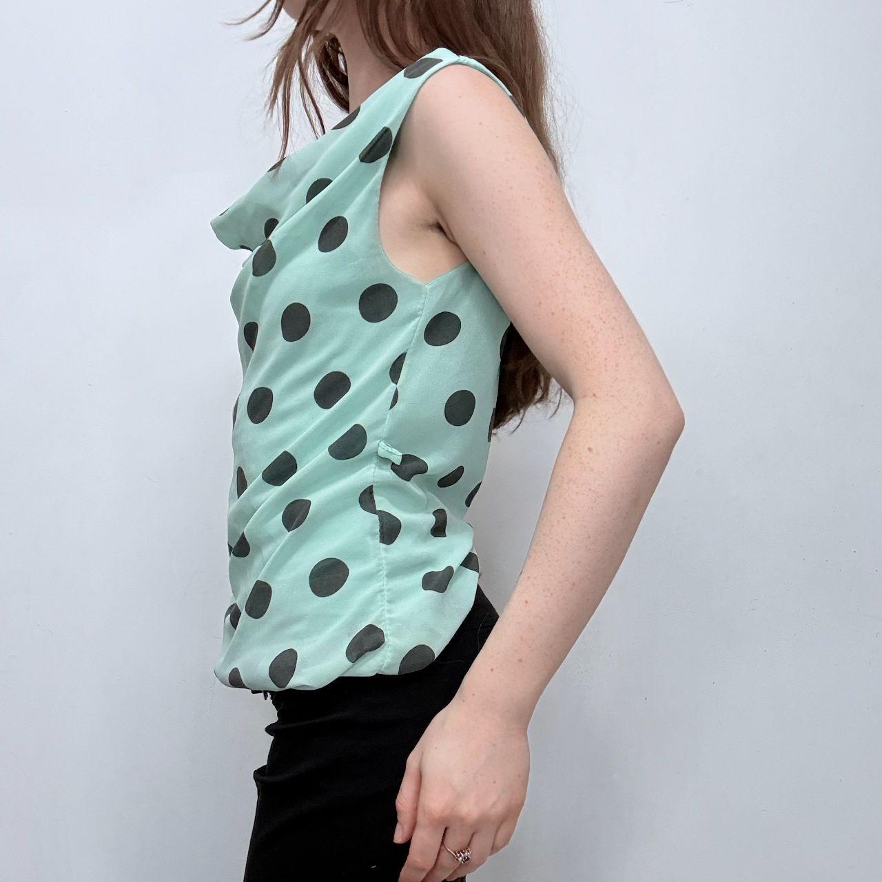 Slouchy silk polka dot vest