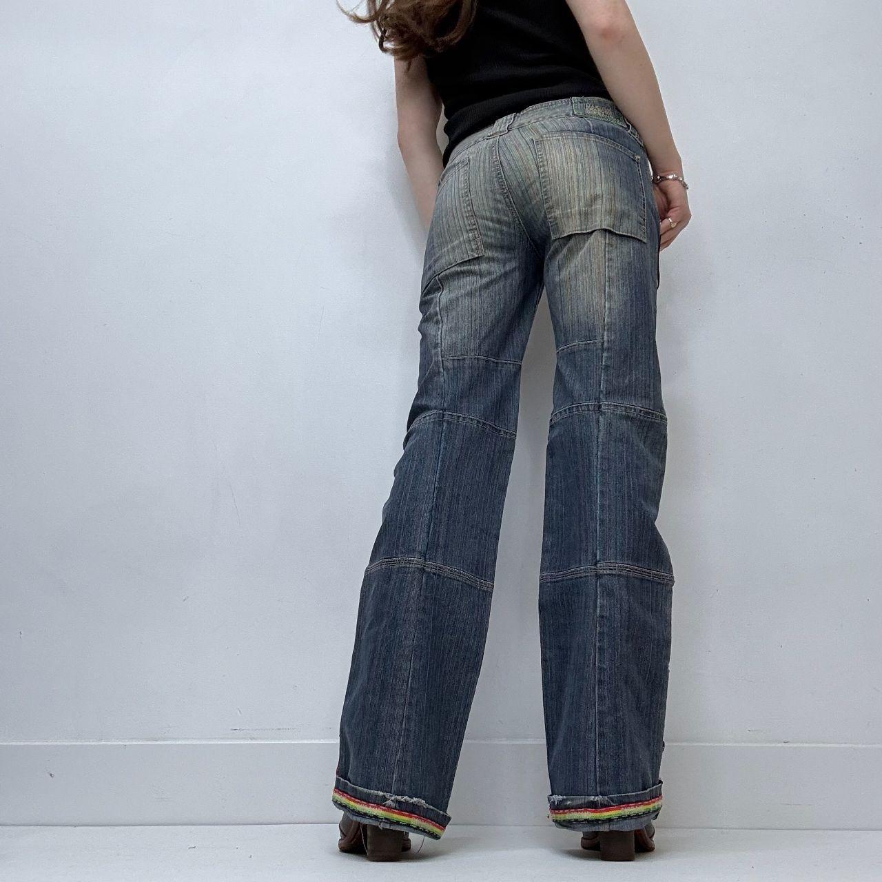 Low-rise marithe francois girbaud pinstripe jeans