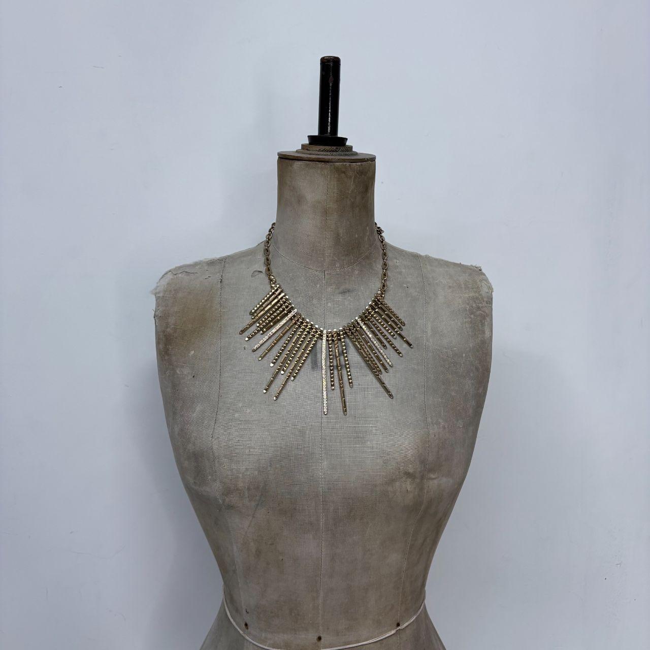 Gold metal layered shard necklace