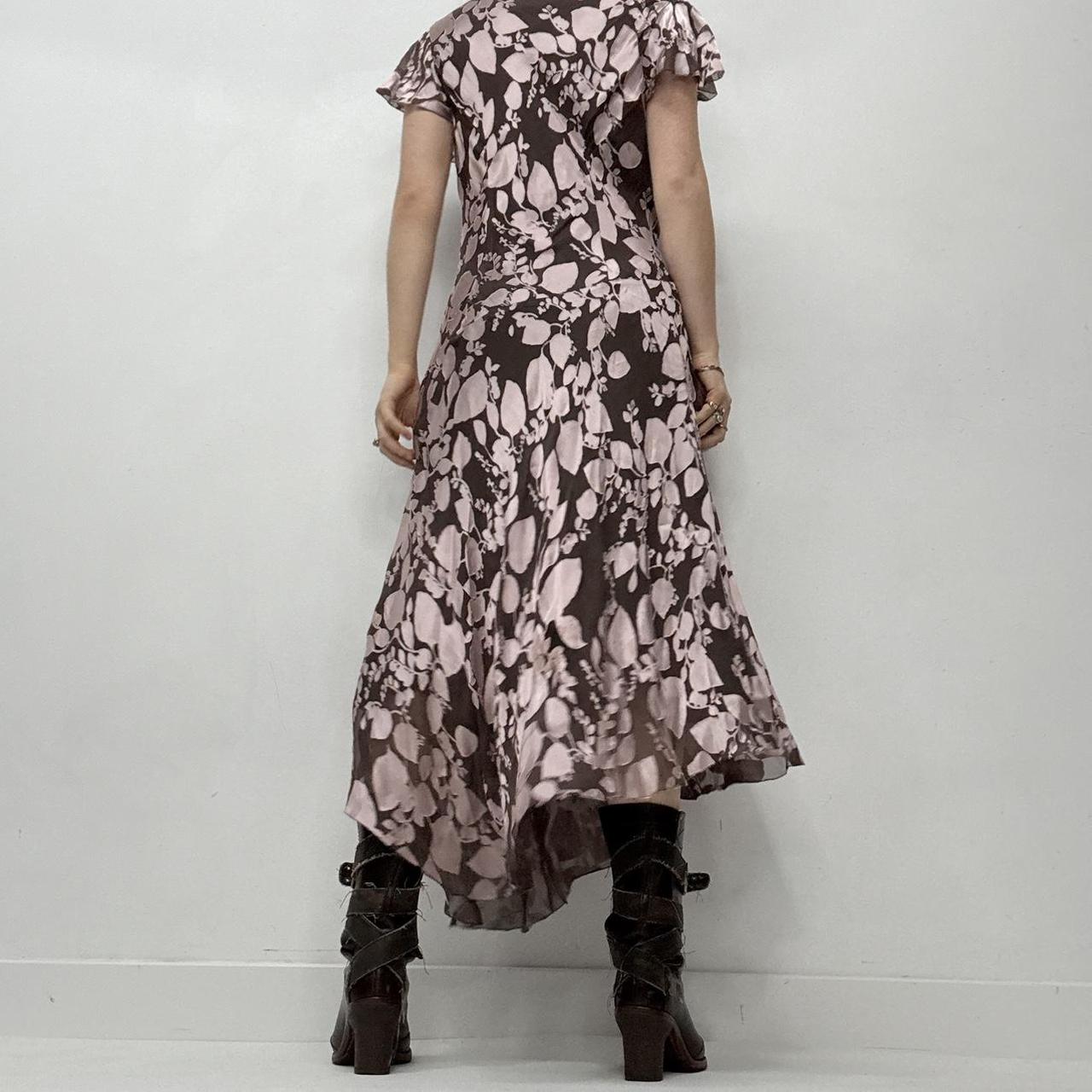 Slouchy silk cowl neck flutter dress