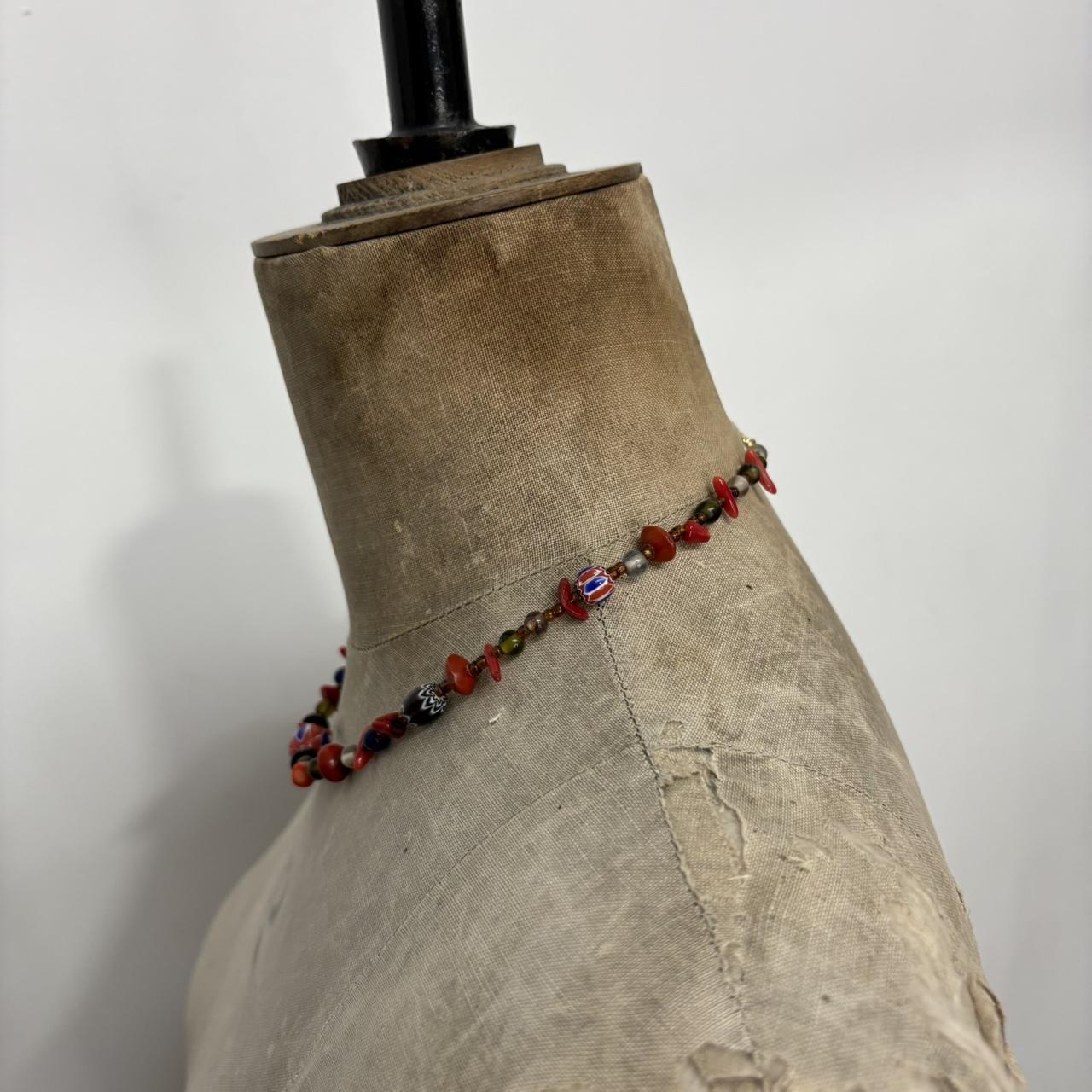 Beaded gem necklace
