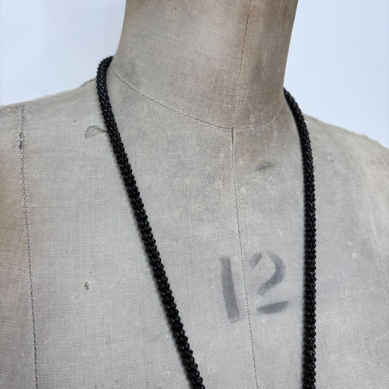 Long black chain necklace