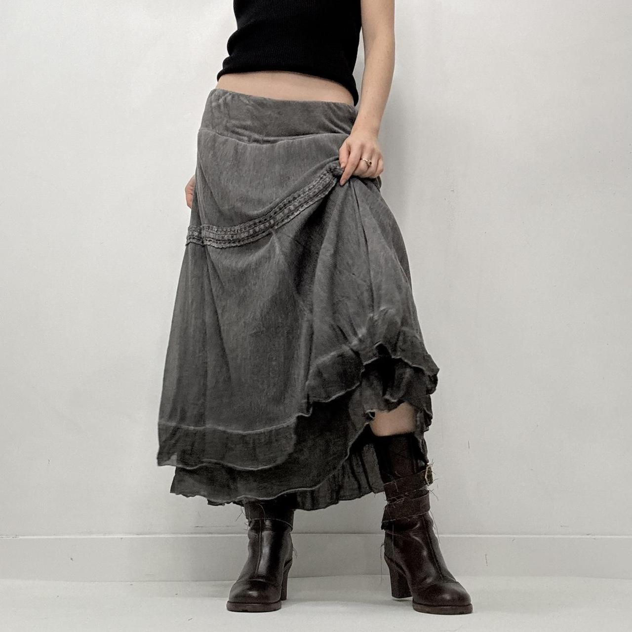 Distressed layered grunge skirt