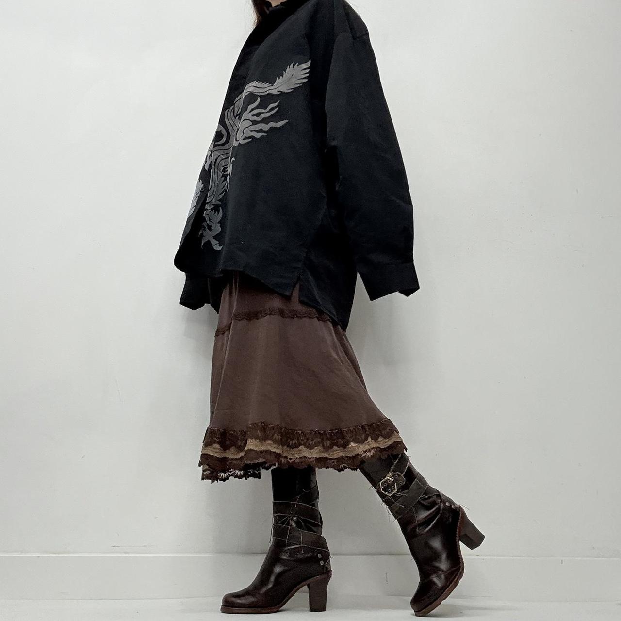 Oversized black graphic dragon shirt