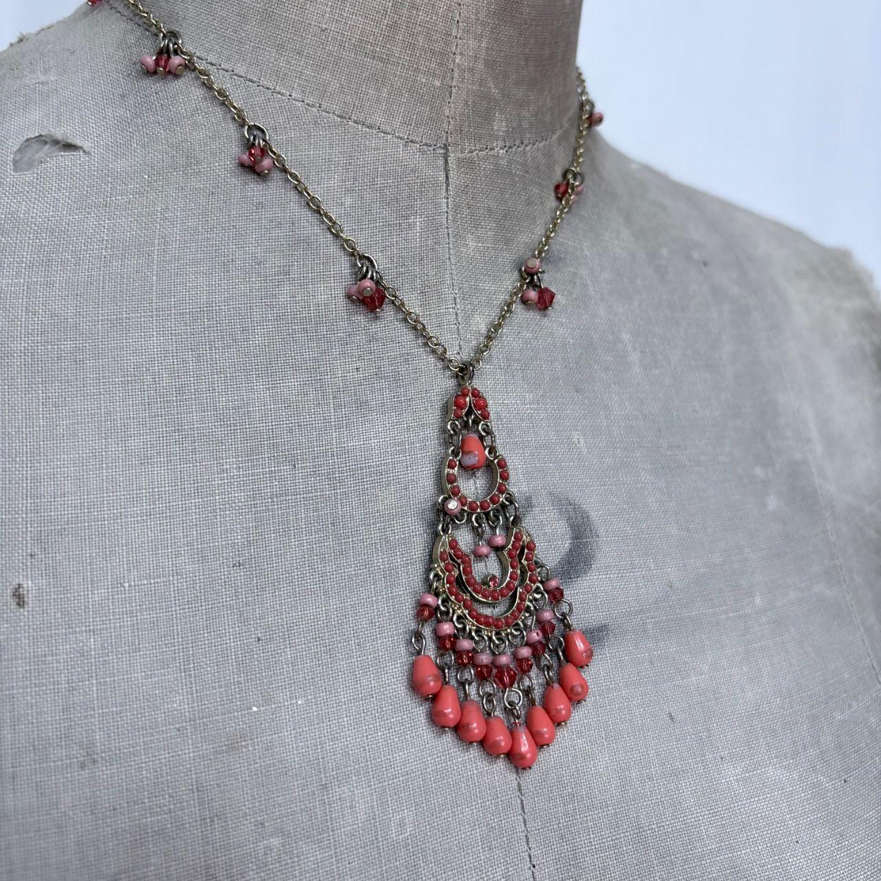 Boho hanging bead necklace