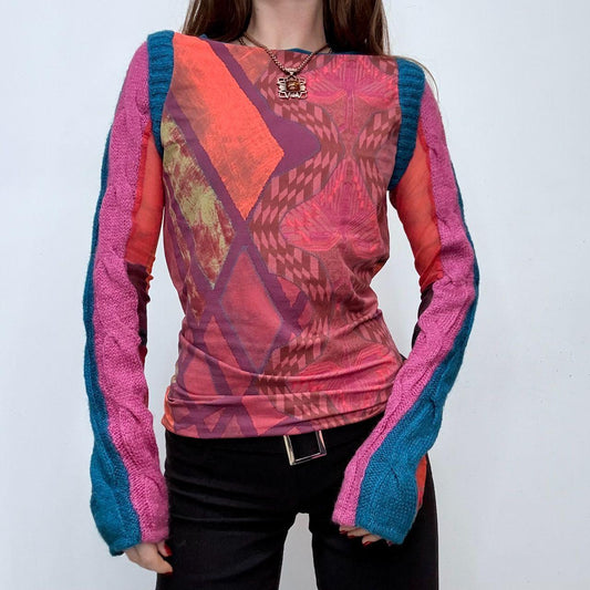 Graphic mohair Save The Queen jumper