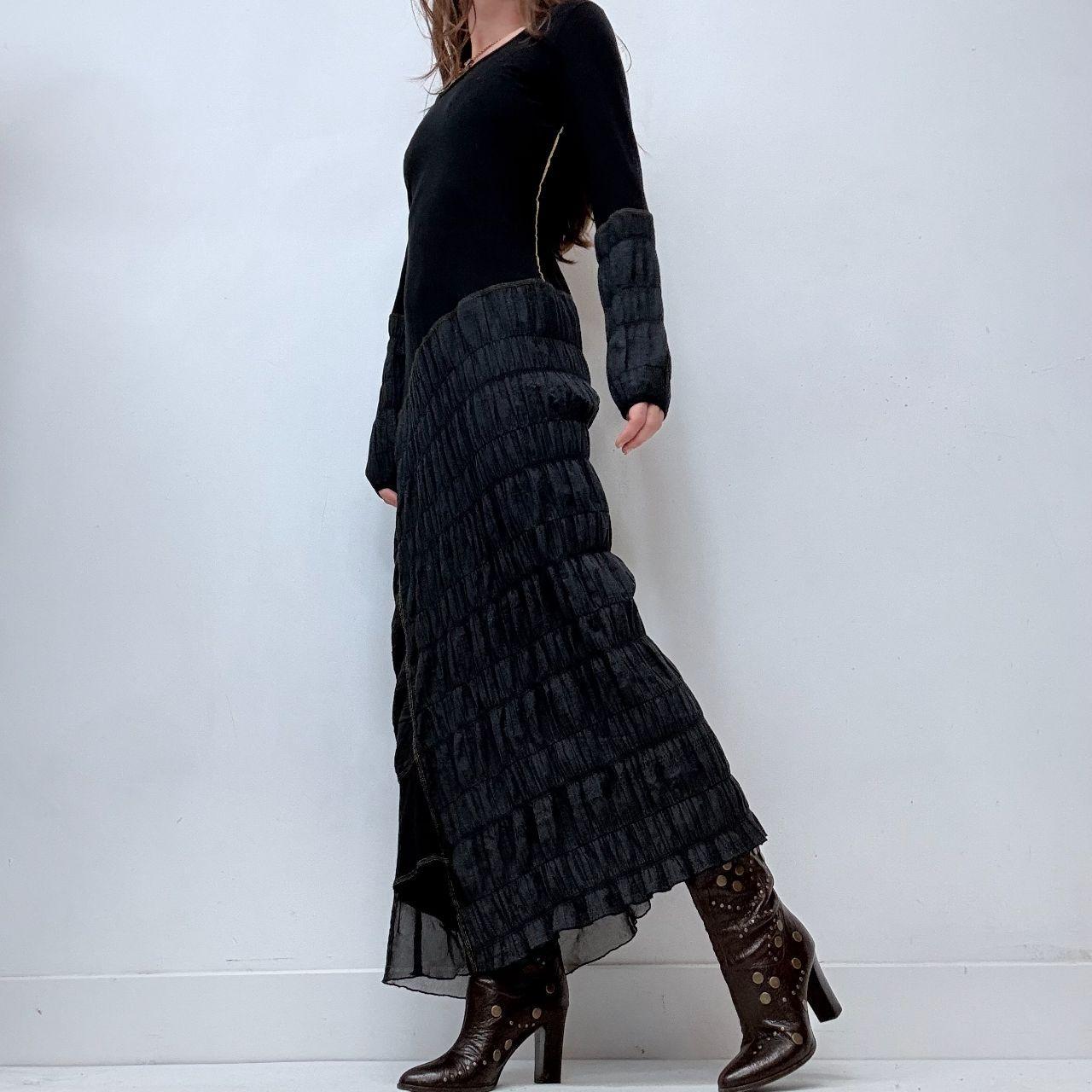 Black cop copine ruched maxi dress