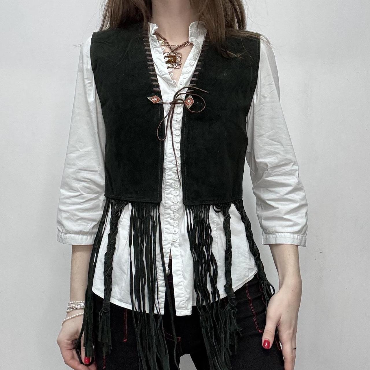 Suede tassel boho waistcoat