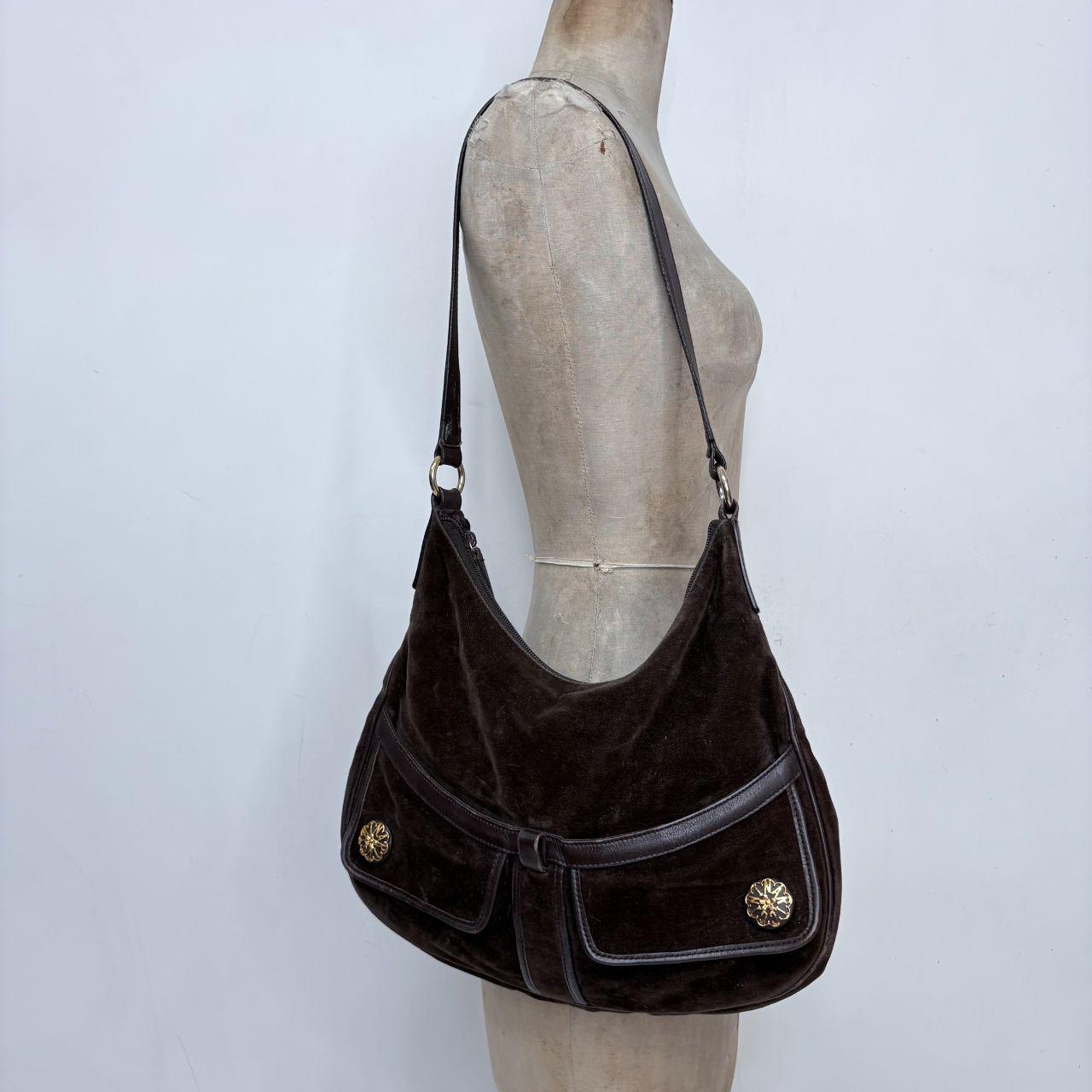 Brown velvet nina ricci handbag