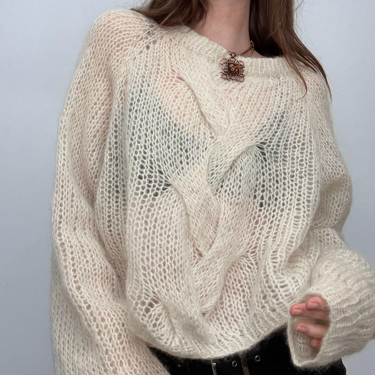 Sheer slouchy mohair silk knit