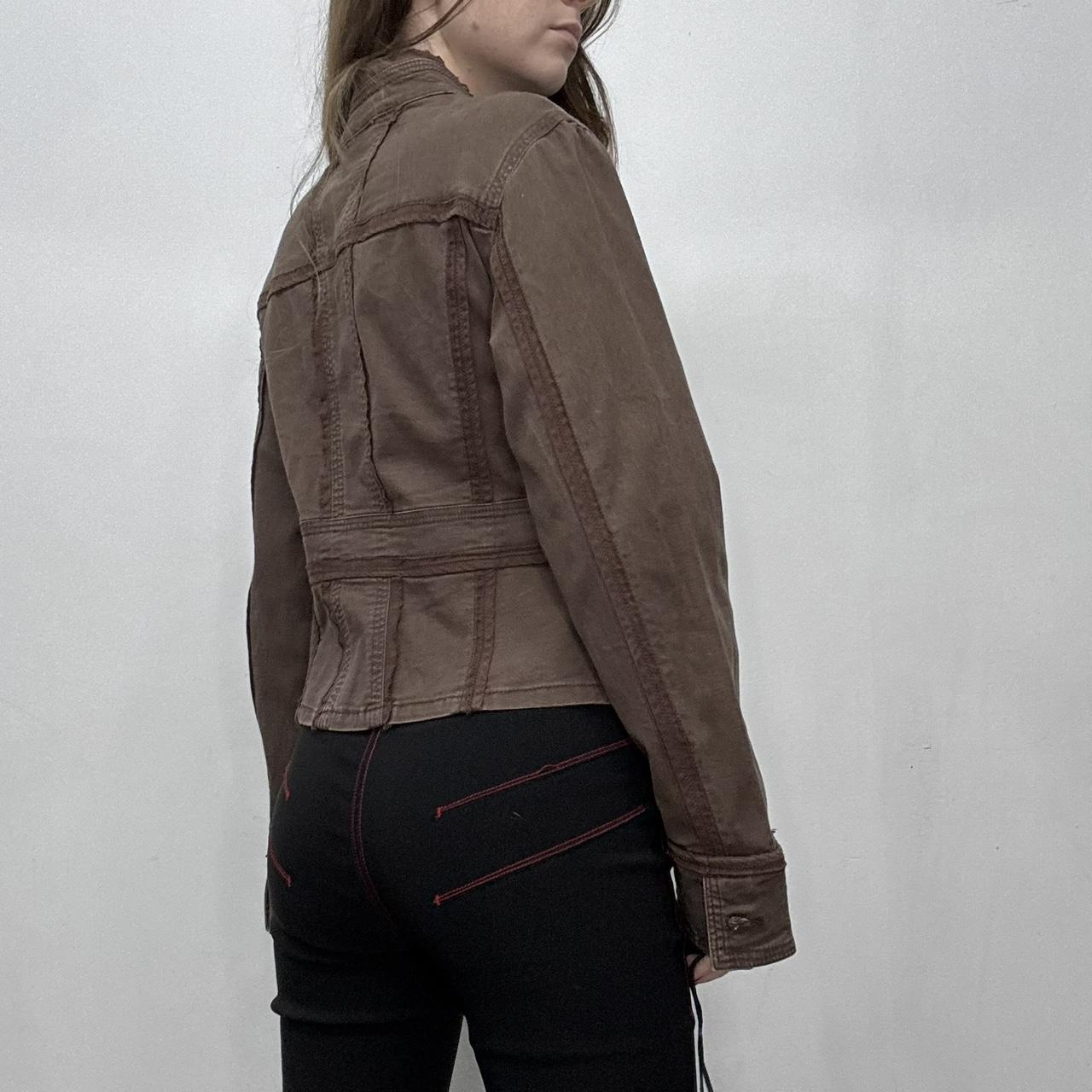 Brown boxy Lace denim jacket
