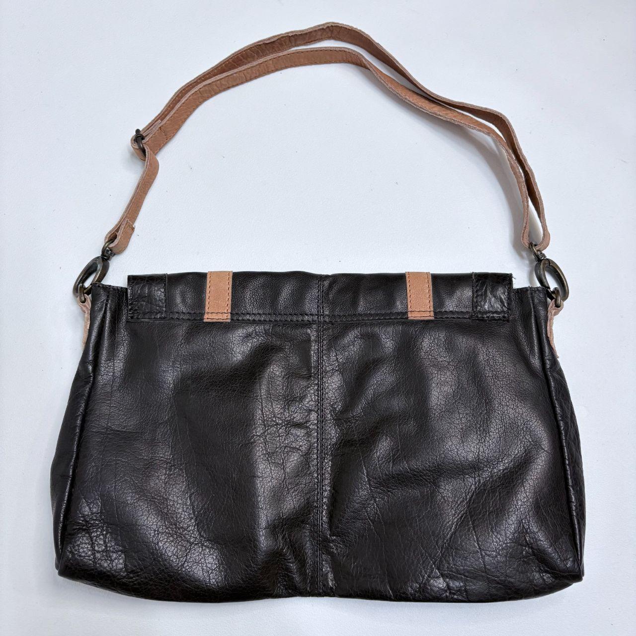 Black buckle leather bag