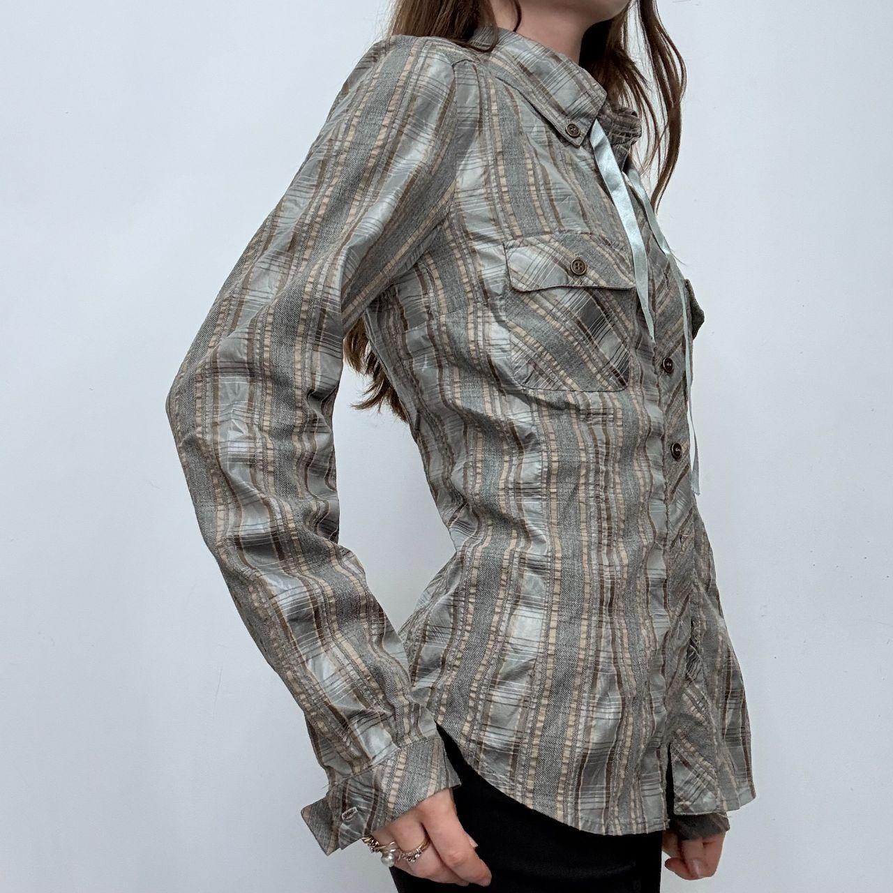 Tartan checked flared grunge shirt