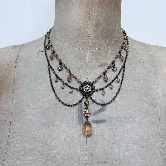 Gothic grunge draped necklace