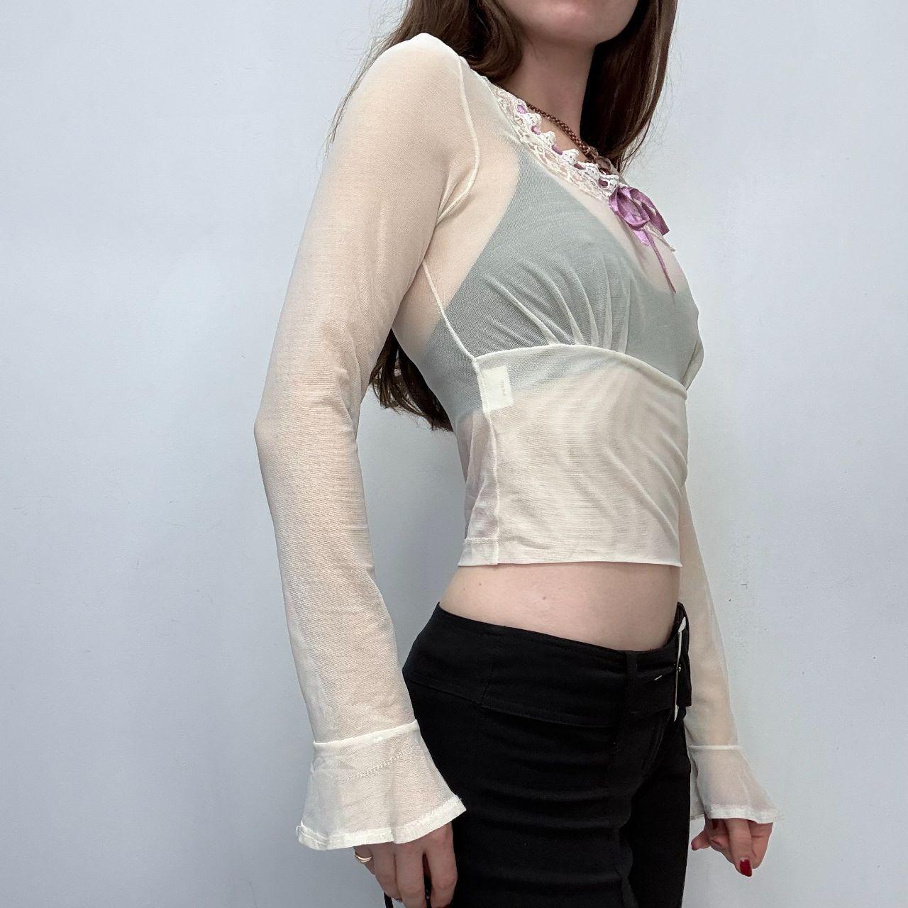 Sheer mesh lace lingerie shirt