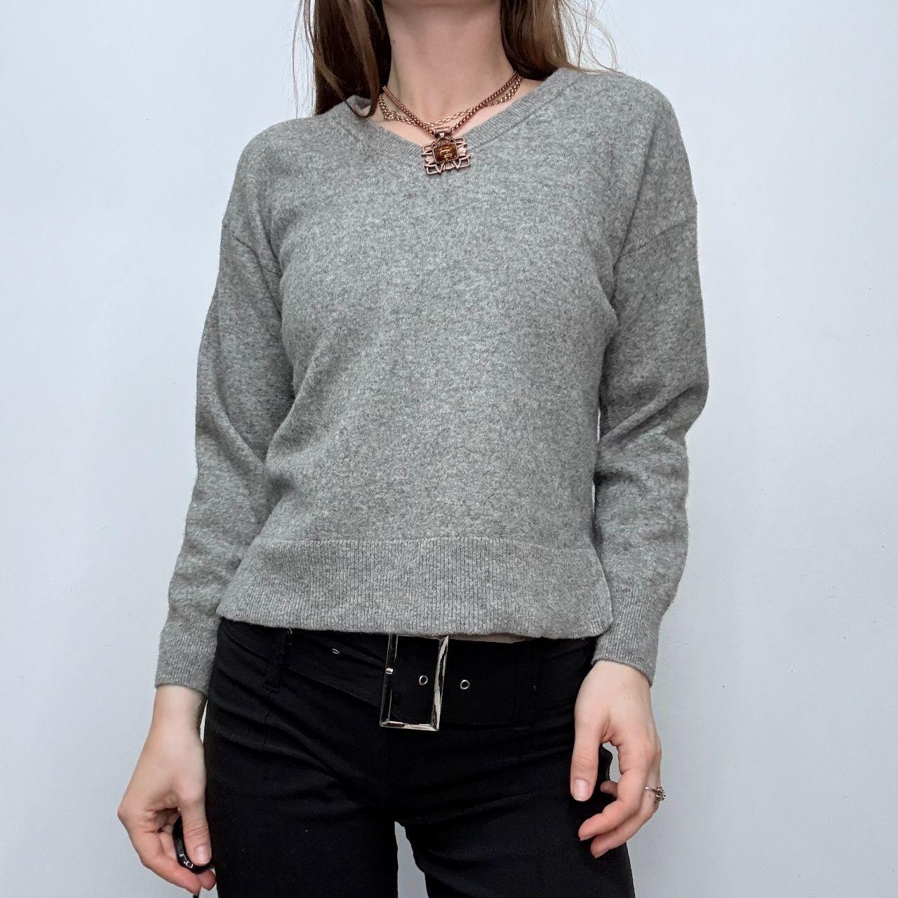 Grey slouchy wool knitted jumper