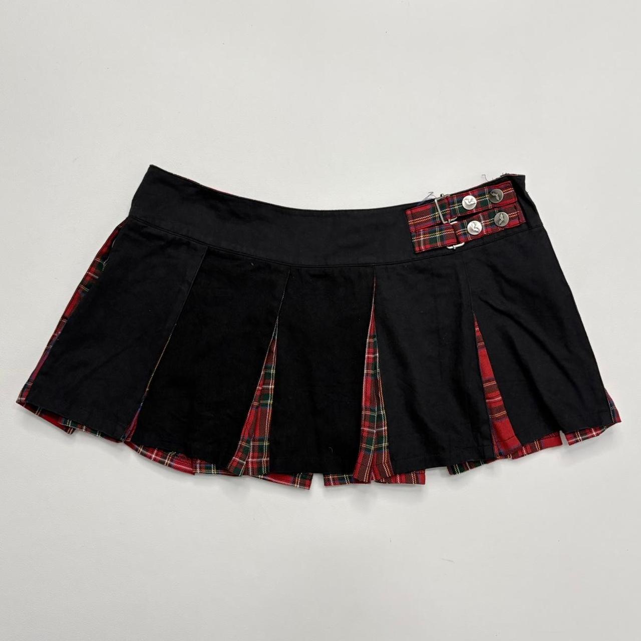 Pleated mini tartan grunge skirt