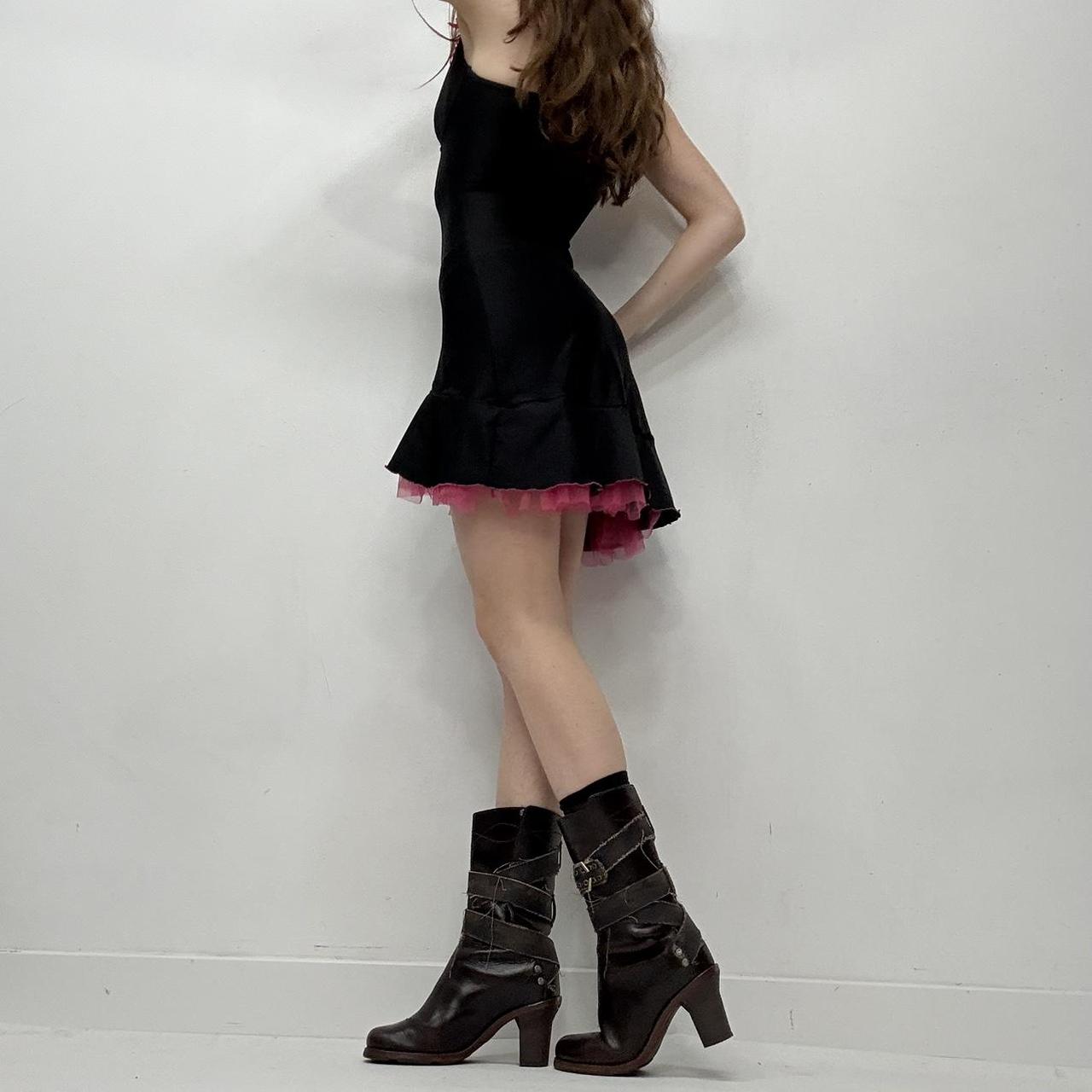 Black lingerie tulle mini dress