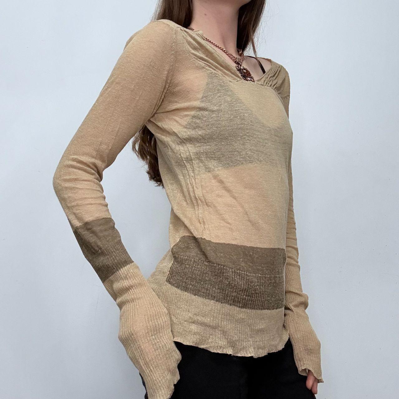 Sheer slouchy linen sheer knit top